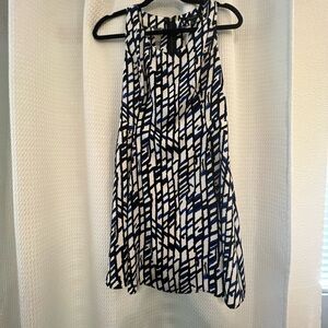 1478. NWT - Boutique 9 Cooper Blue, Black and White Sleeveless Dress